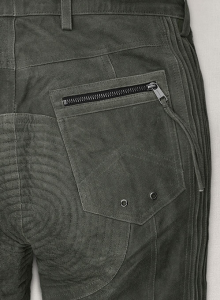 Vintage Italian Olive Leather Biker Jeans - Style #505