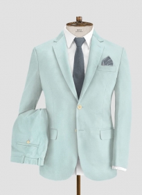 Stretch Summer Sea Blue Chino Suit