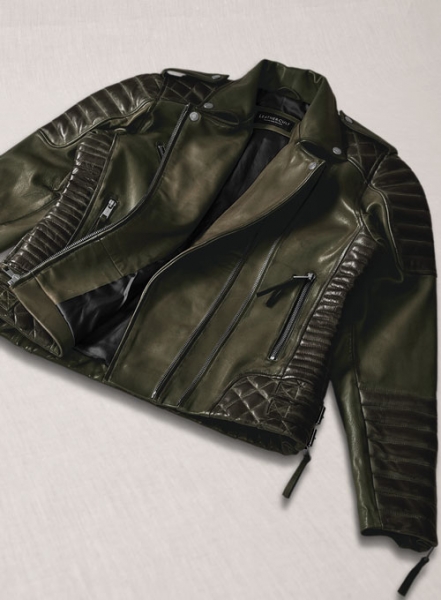 Charlotte Burnt Olive Leather Jacket