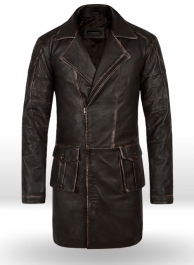 Rubbed Brown Will Smith I Robot Leather Trench Coat  Rubbed Brown Will Smith I Robot Leather Trench Coat
