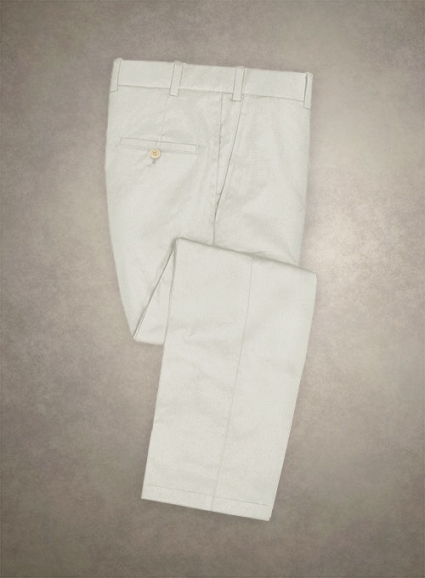 Caccioppoli Canvas Light Beige Cotton Pants