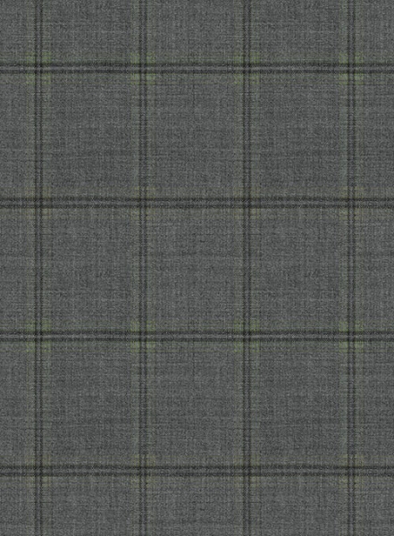 Stretch Windowpane Gray Wool Jacket