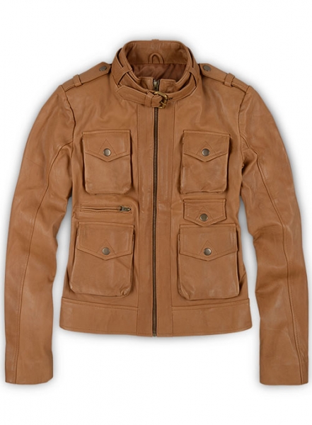 Soft Hunter Tan Washed & Wax Leather Jacket # 235