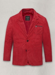 Lava Red Suede Leather Blazer - # 125 Lava Red Suede Leather Blazer - # 125