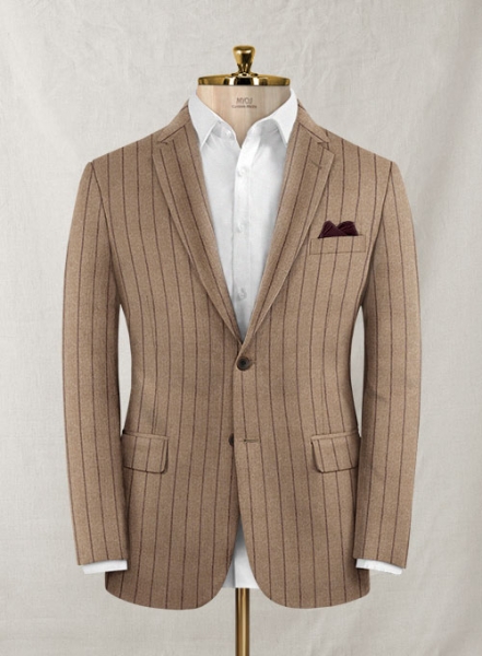 Italian Wool Cashmere Brown Stripe Suit