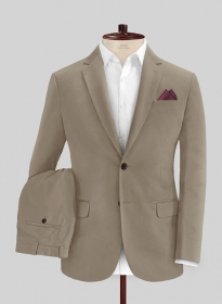 Italian Stone Khaki Cotton Stretch Suit