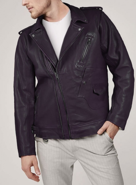 Falcon Purple Rider Leather Jacket