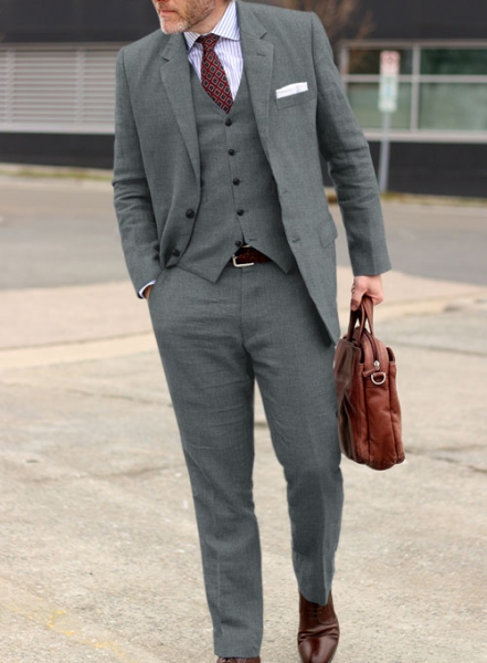 Solbiati Stone Gray Linen Suit