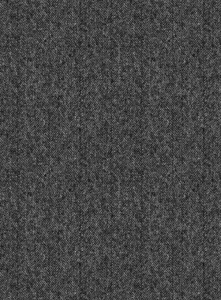 Italian Wool Cashmere Charcoal Herringbone Suit