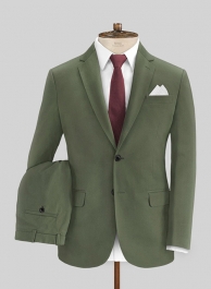 Green Cotton Power Stretch Chino Suit