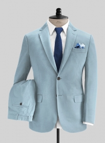 Italian Calm Blue Cotton Suit