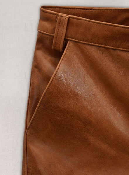 Cognac Ricky Martin Leather Pants