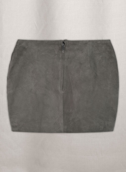 Gray Suede Bossy Buckle Leather Skirt - #443