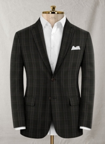 Reda Brown Black Checks Wool Jacket