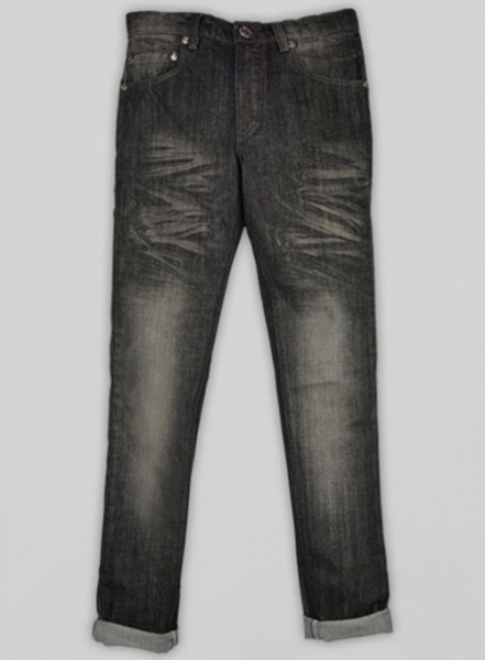 Black Tiger Claws Scrape Wash Jeans - Look #610