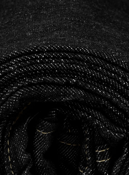 Kato Black Stretch Hard Wash Whisker Jeans