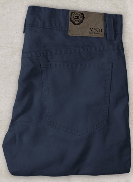 Stretch Summer Weight Dark Blue Chino Jeans