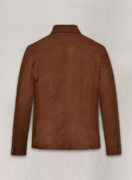 Light Weight Unlined Brown Leather Shirt