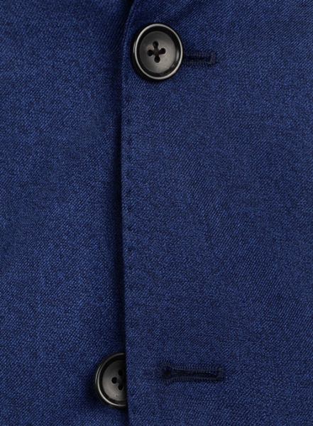 Italian Melange Blue Angora Wool Jacket - 40R