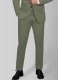 Green Feather Cotton Canvas Stretch Pants