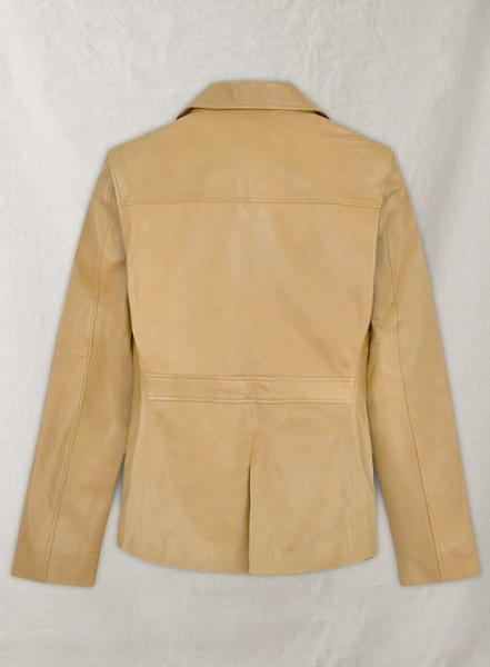 Soft Beige Jennifer Aniston Friends Season 5 Leather Blazer
