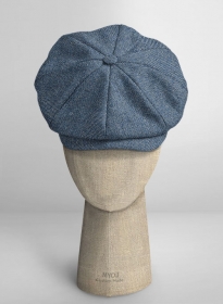 Classic Blue Denim Tweed Newsboy Cap
