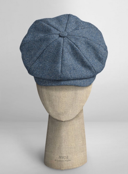 Classic Blue Denim Tweed Newsboy Cap