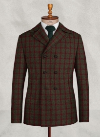 Italian Jacopi Melange Green Tweed Pea Coat