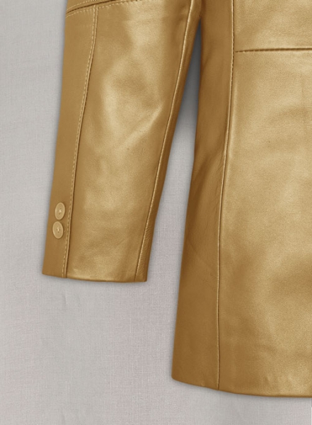 Golden Catwalk Leather Blazer # 2