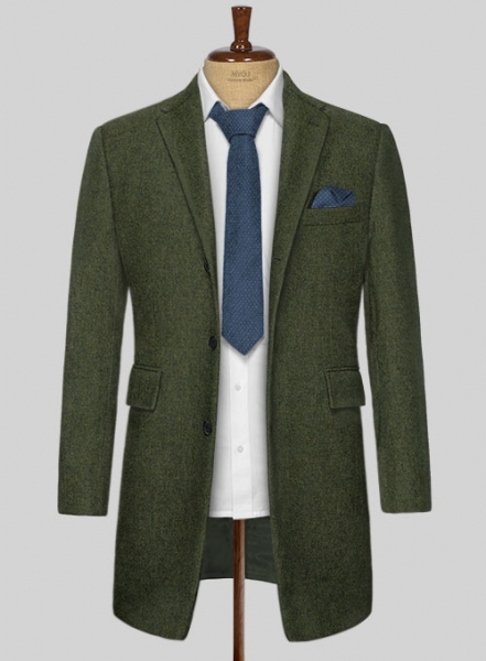 Naples Green Tweed Overcoat