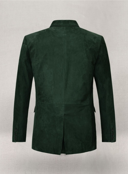 Timber Green Suede Double Breasted Blazer
