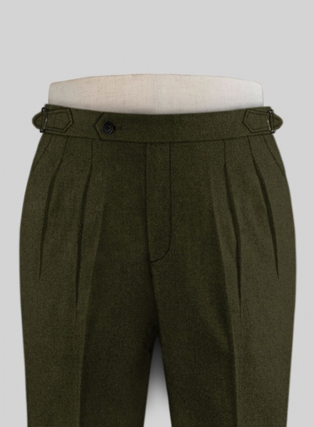 Light Weight Dark Green Highland Tweed Trousers