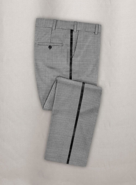 Napolean Mini Houndstooth White Wool Tuxedo Suit