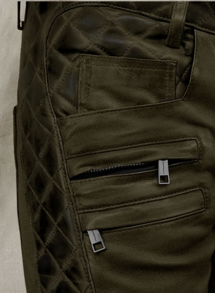 Outlaw Burnt Olive Leather Pants