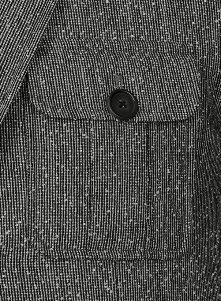 Light Weight Slubby Black Tweed Danish Style Sports Coat