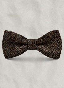 Harris Tweed Dark Brown Herringbone Bow - Special Offer