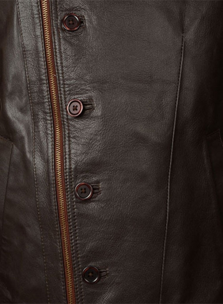 Thick Goat Dk Brown Leather Jacket # 609