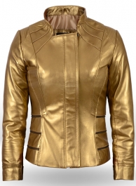 Golden Fitted Leather Jacket # 521 Golden Fitted Leather Jacket # 521