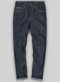 Selvedge Orange Denim Jeans - Raw Unwashed