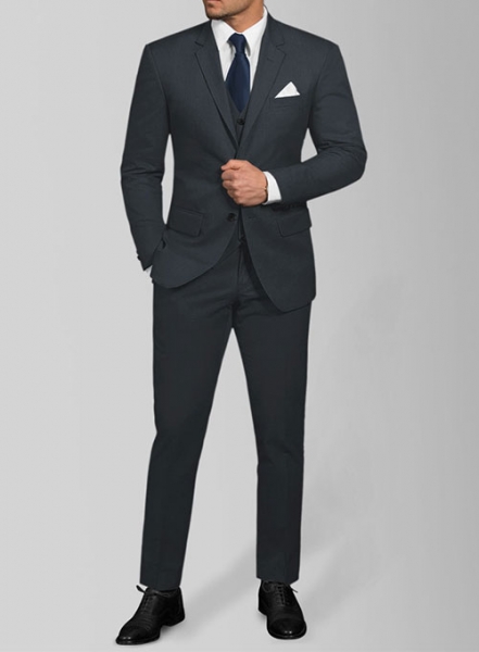 Stretch Summer Navy Blue Chino Suit