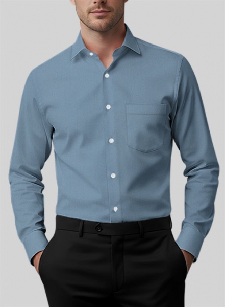 Azure Blue Stretch Poplene Shirt