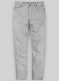 Light Gray Feather Cotton Canvas Stretch Jeans