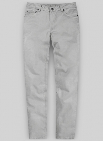 Light Gray Feather Cotton Canvas Stretch Jeans