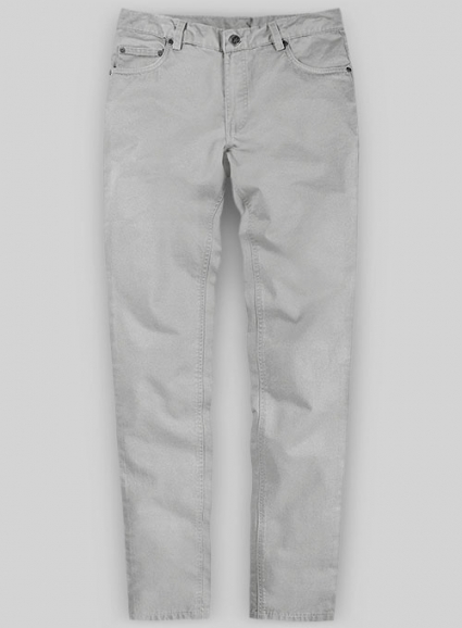 Light Gray Feather Cotton Canvas Stretch Jeans