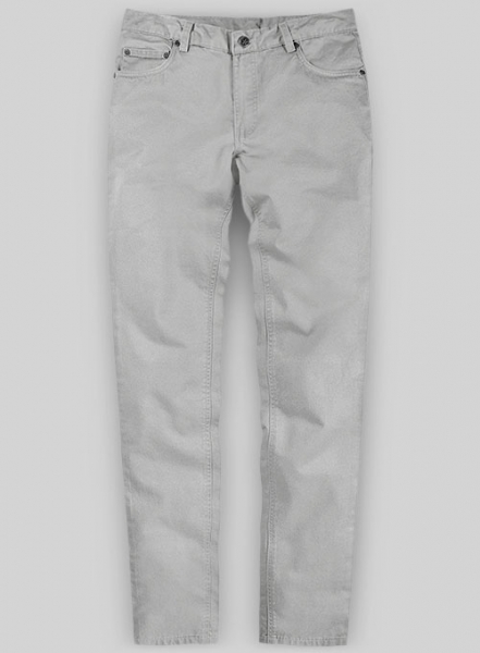 Light Gray Feather Cotton Canvas Stretch Jeans