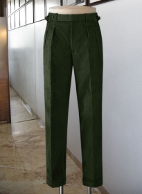 Olive Green Colonel Corduroy Trousers
