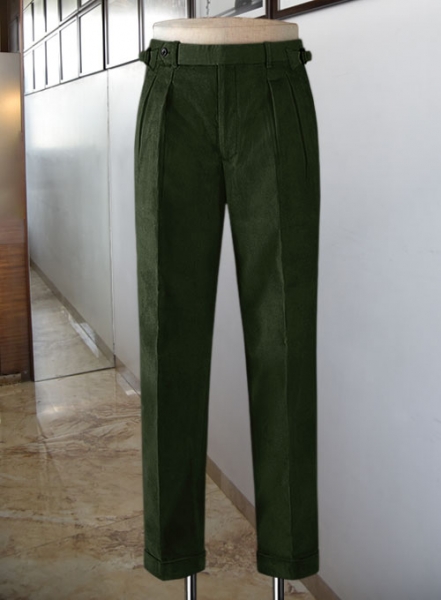 Olive Green Colonel Corduroy Trousers