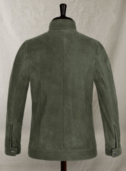 Vintage Italian Olive Taylor Lautner Leather Jacket