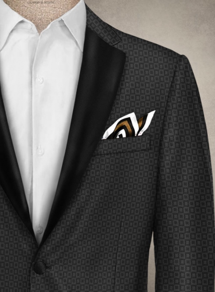 Napolean Black Checks Couture Wool Tuxedo Suit