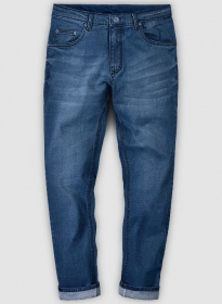 Marina Blue Stretch Stone Wash Whisker Jeans - Look #706